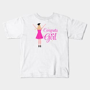 Girl Graduation Congrats Design Kids T-Shirt